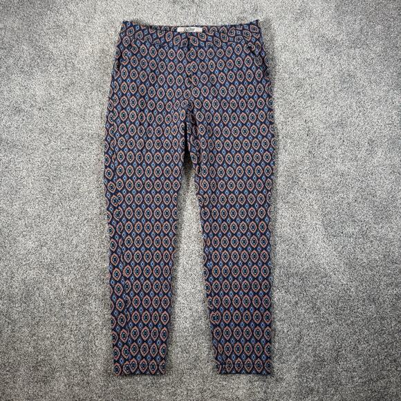 BeBop Cropped Pants Sz 11 Boho Chic Retro 70s Groovy Medallions Parisian Office - Picture 1 of 14